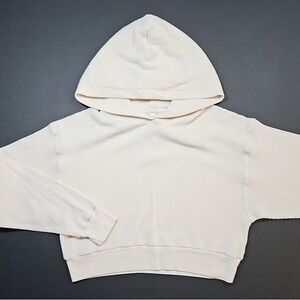 Babaton Women's Oatmeal Cropped Thermal Hoodie Size Small